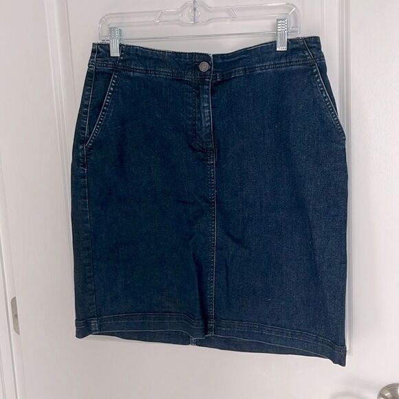 Talbots Denim Stretch Jean Skirt 4 Pocket Classic - Picture 1 of 7